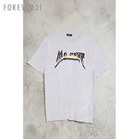 Của nam giới thường hỗn hợp thư ngắn tay áo T-Shirt Forever21 áo thun nam tay ngắn đen