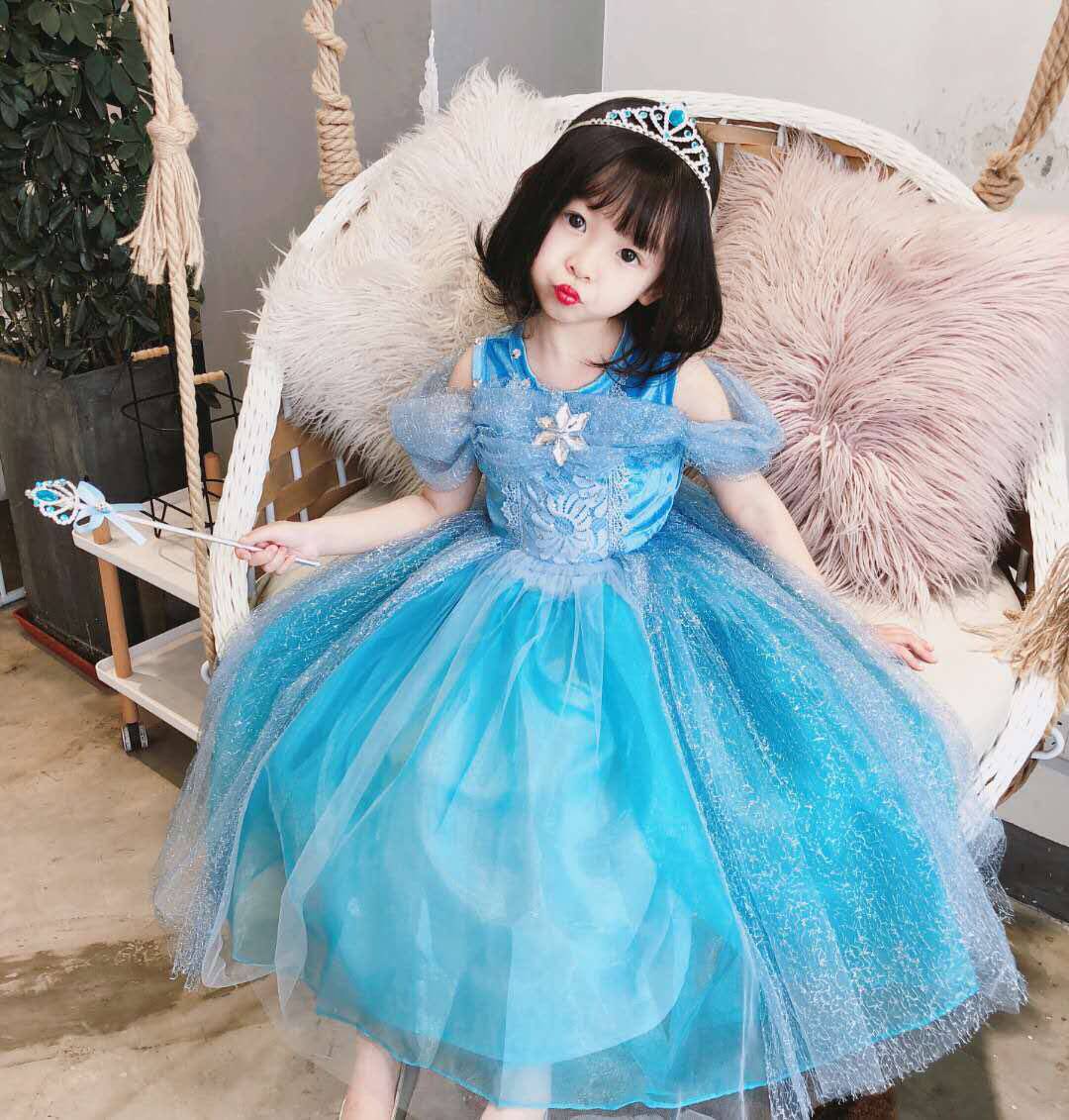 Frozen Princess Dress Aisha Girl Elsa Aisha Cinderella Aisha Dress Queen 2 Children's New