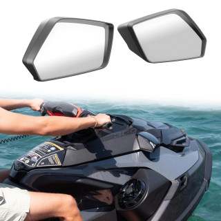 Bombardier motorboat rear view mirror high definition highlight