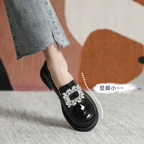 Зимние утепленные черные туфли в английском стиле на плоской подошве, комфортные лоферы, из натуральной кожи, в британском стиле, большой размер, нескользящая подошва, мягкая подошва