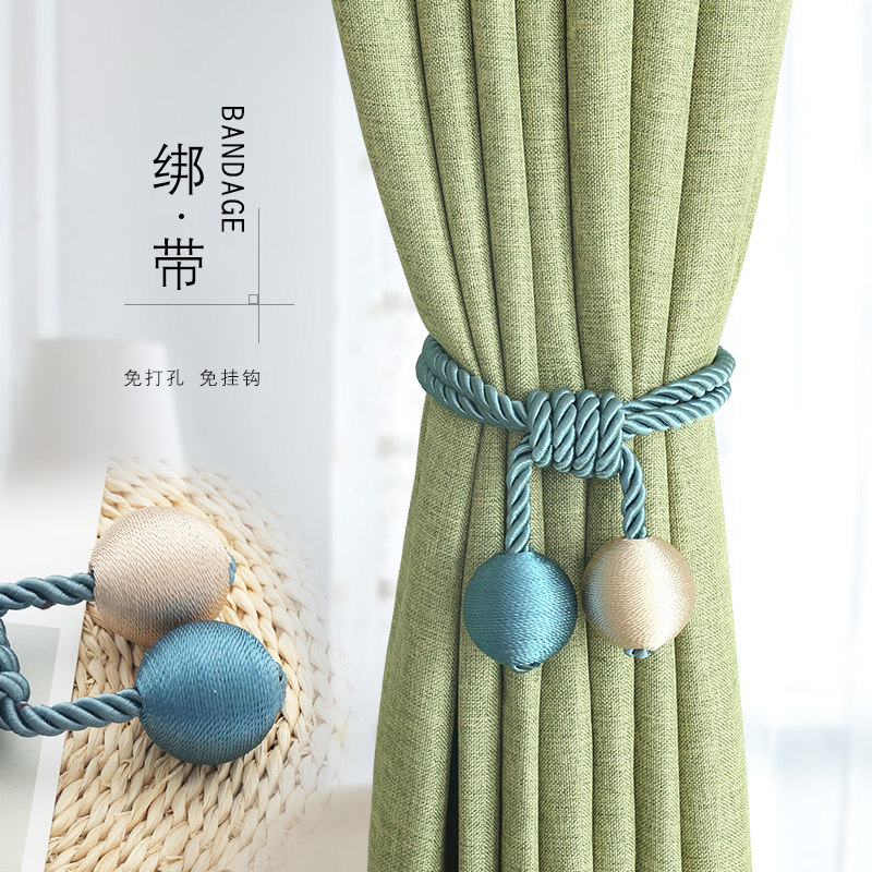 Curtain tie new style tie rope hanging ball rope tie decorative curtain buckle tie belt curtain tie a pair