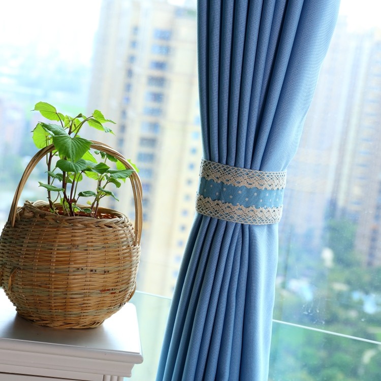 New pastoral American cotton and linen Velcro curtain buckle retro lace lace curtain strap pure handmade