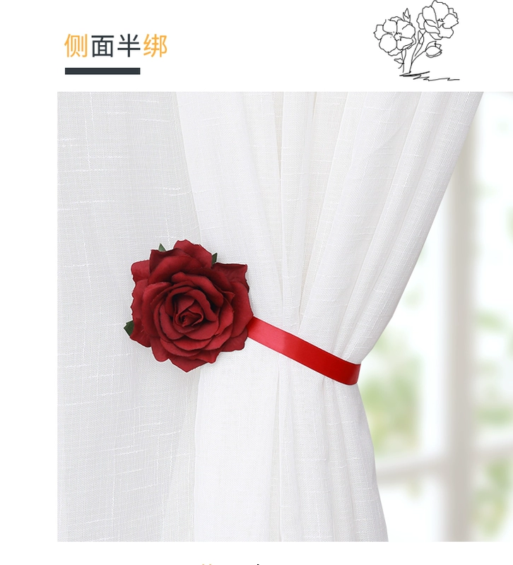 Curtain dây dây đeo một cặp nam châm gắn hoa rèm Clip màn trang trí khóa dây đai dễ thương sáng tạo Hàn Quốc - Phụ kiện rèm cửa