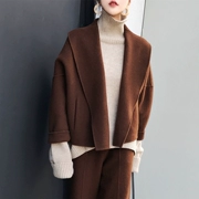 Quần áo thu đông 2018 mới handmade áo len hai mặt len ​​ngắn áo khoác rộng phù hợp với áo khoác nữ