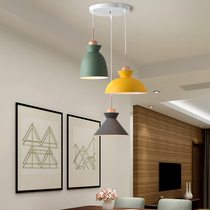 Nordic dining table bar Creative simple Wrought iron restaurant lamp chandelier Three modern simple atmosphere led chandelier