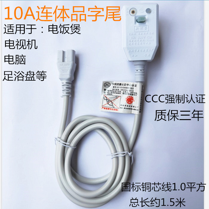 10 10 16A electric water electric cooker electric rice cooker foot bath anti-leakage protection plug power cord character tail socket switch