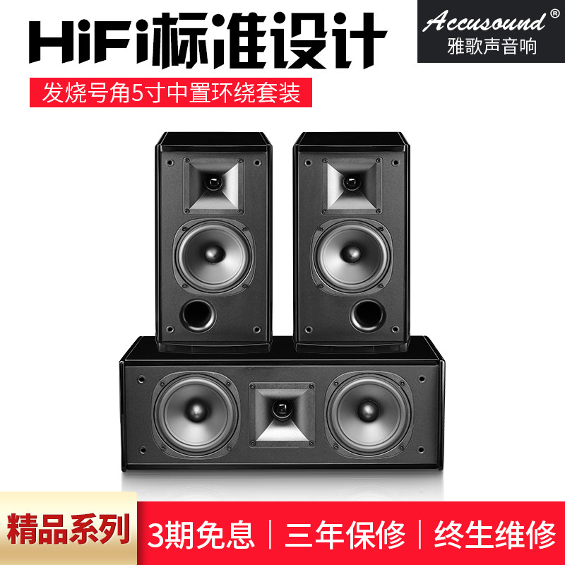 Ya Ge Sheng 5 1 Home Cinema Wall Hanging Center Surround Speaker Wooden Combination Home Passive 3D Sound Set
