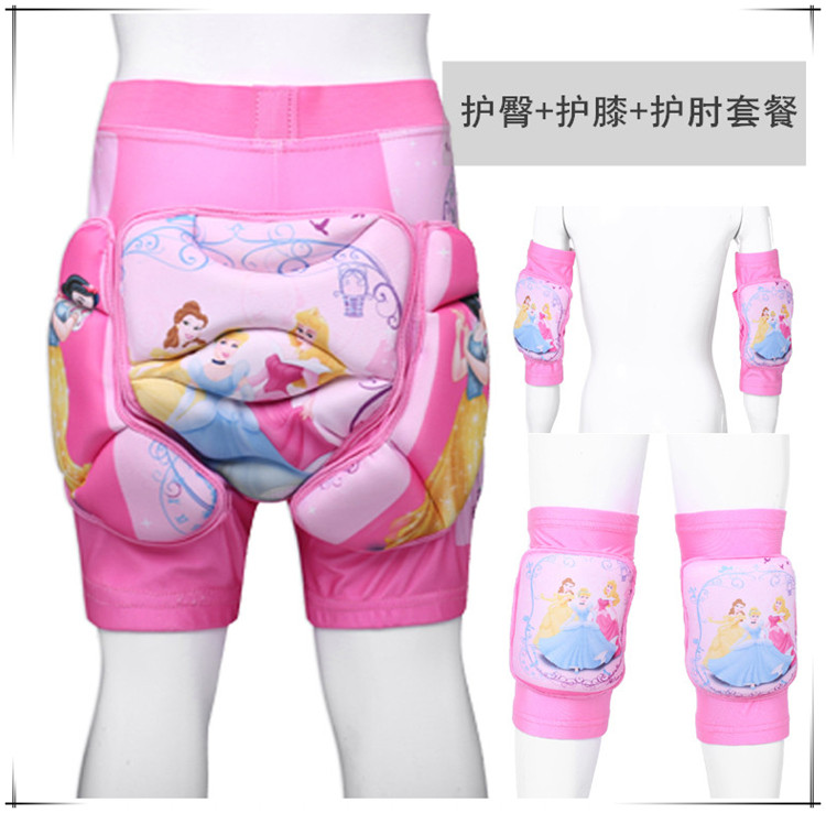 New thickened children's hip protection anti-fall pants Roller skating skateboard skating knee pads Skating skates ice ski protective gear anti-fall pants