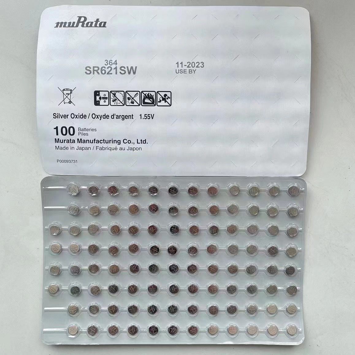 Original Murata imported industrial 621 button battery 364 board button electronics 100 grains price