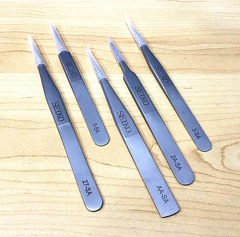 Repair Table Tools Japan SEIKO5 Sleeves Tweezers Anti-Magnetic Tweezers Full Steel Good Quality