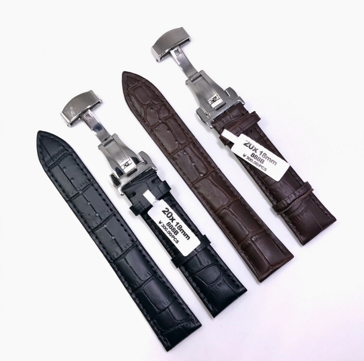 Real leather meter with calf leather meter with butterfly buckle table chain suitable for all kinds of square meter men and women