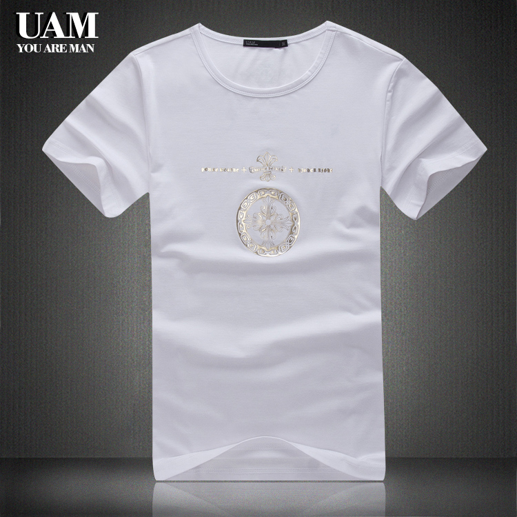 UAM New Pint Men's Summer Modell Men Short Sleeve T-shirt Cotton Sashimi Round Collar Tide Large Size T-shirt T Blood Tide