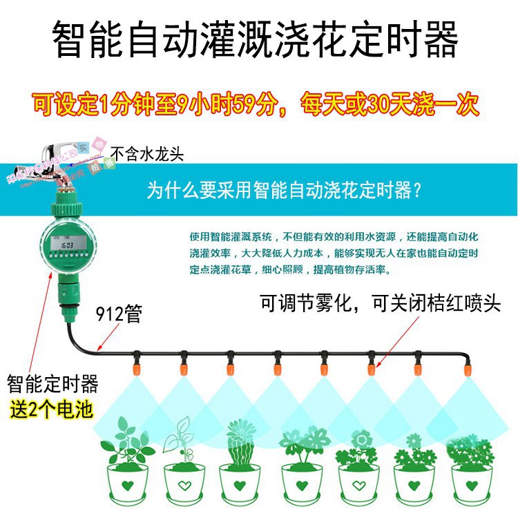 Customized indoor and outdoor automatic timing watering machine restaurant Villa wall decoration balcony planting vegetable watering set system