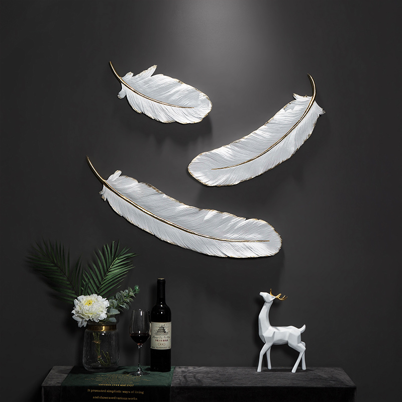 Nordic Wall Decoration Wall-mounted Decoration Creative Living Room Feather Hanging Decoration Dining Hall Bedroom Office Wall Decoration Pendant