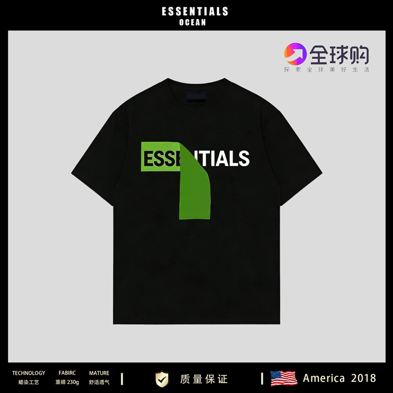 American Essentials Ocean Ocean Series Logo T-Shirt Short-Sleeved Men's Clothing 2026 Summer Loose Trendy Brand