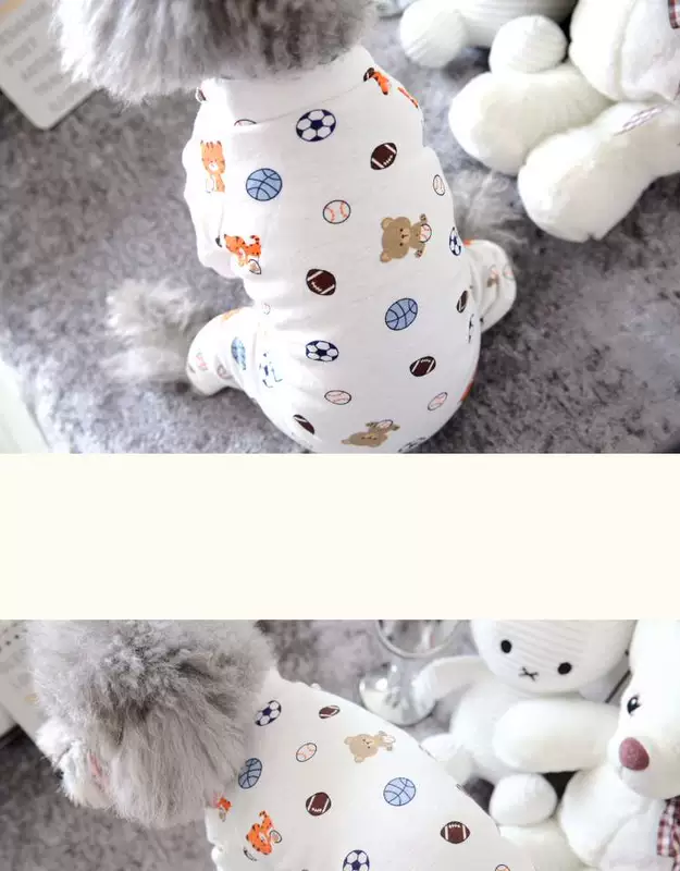 Quần áo chó con bốn chân Quần áo vuông Vải mùa hè Teddy thoáng khí Áo đỏ VIP Mùa xuân nhỏ Bông Schnauzer - Quần áo & phụ kiện thú cưng