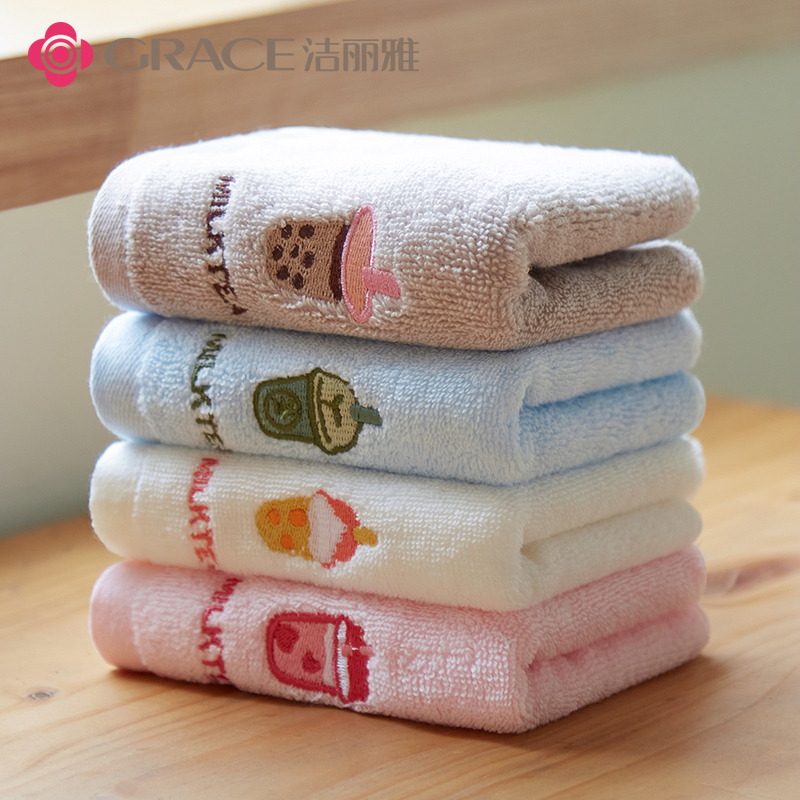 Clean Liya Cartoon Pure Cotton Children Towel Rectangular Wash Face Special Parent-child Flagship Store Official Web Manufacturer Direct Sales