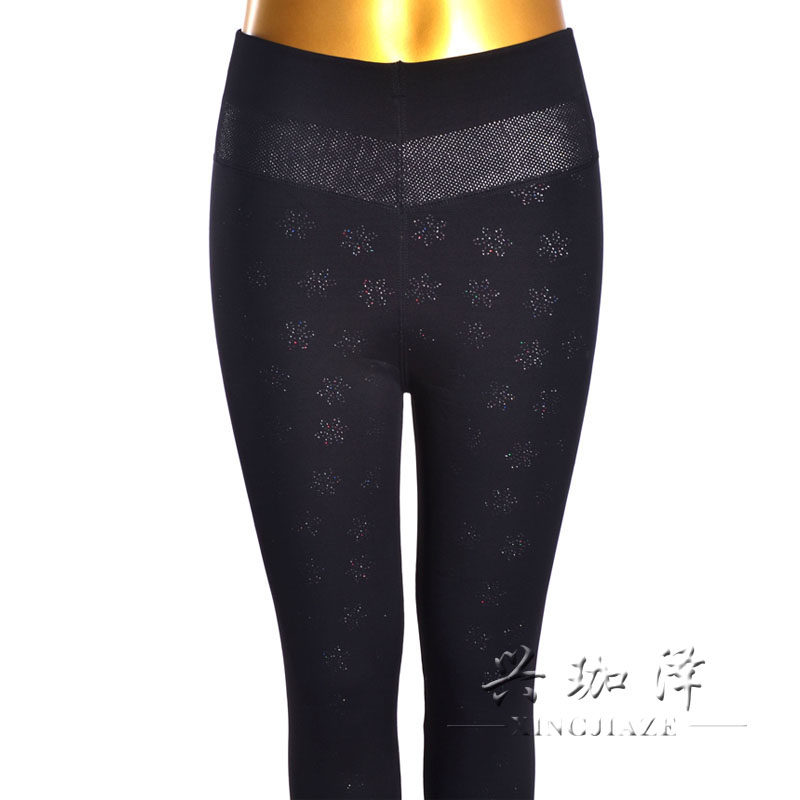 Beauty century underwear women's high waist mesh warm pants boots trousers plus velvet cotton pants women's double layer winter black translucent trousers