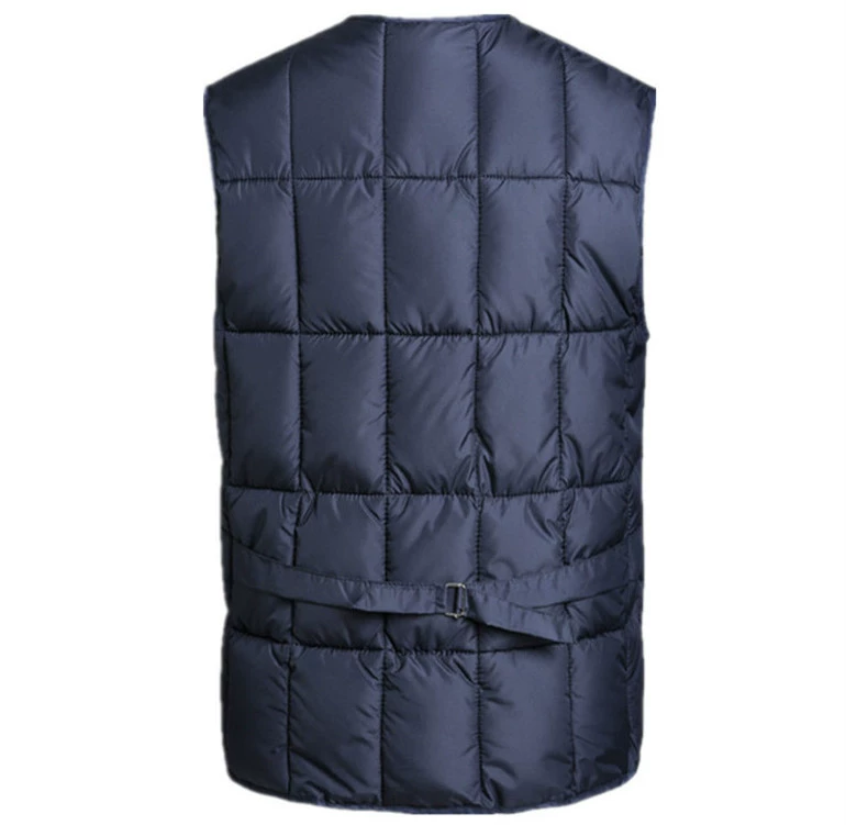 Mẫu nam mùa thu đông xuống áo vest cotton trung niên nhiều túi cổ chữ V dày ấm vest vest rộng