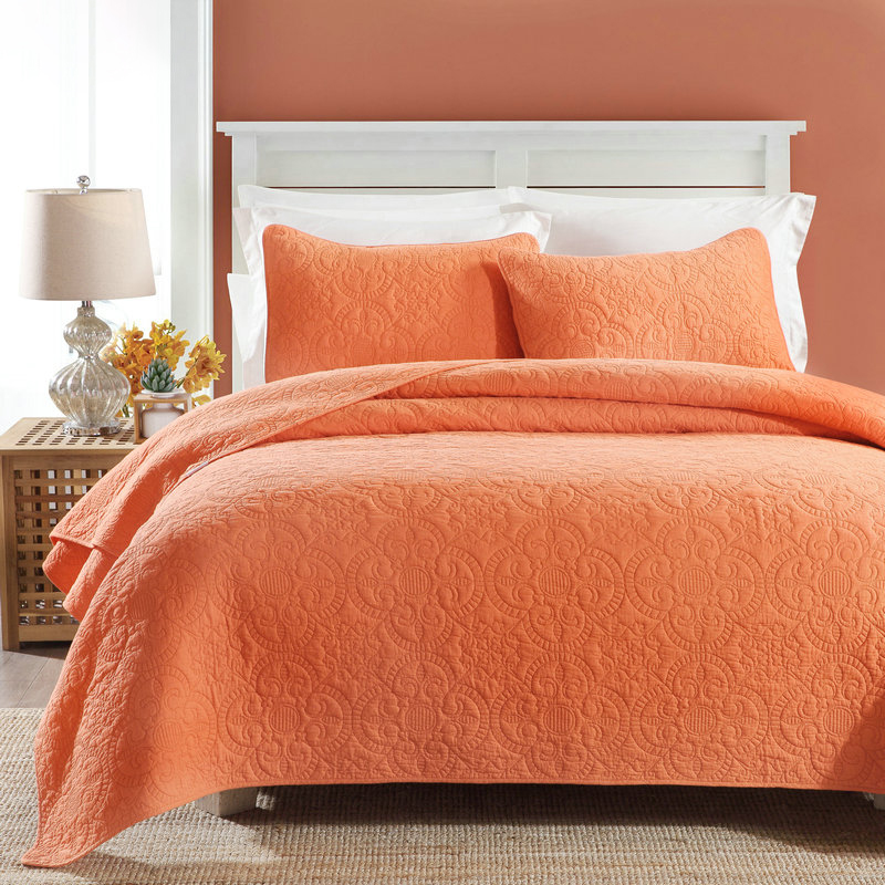 Foreign trade original single European and American pure cotton quilted quilt solid color washed cotton air conditioner quilt quilt summer cool quilt three-piece bed cover