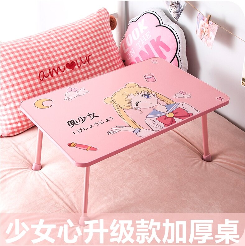 Net Red Girl Student Folding Table Bed Teenage Girl Hearts Secret Base Small Table Bedroom Cartoon Folding Cartoon Cute