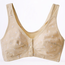 Large code front by buckle No steel ring bra mid-aged pure cotton small vest slim bra bra underwear