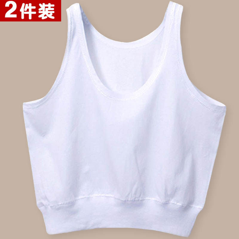 Summer Thin Middle Aged Lady Pure Cotton Sleeveless Little Vest Gats Up Overweight Overweight Mom Bra Underwear Seniors Short Sweatshirt