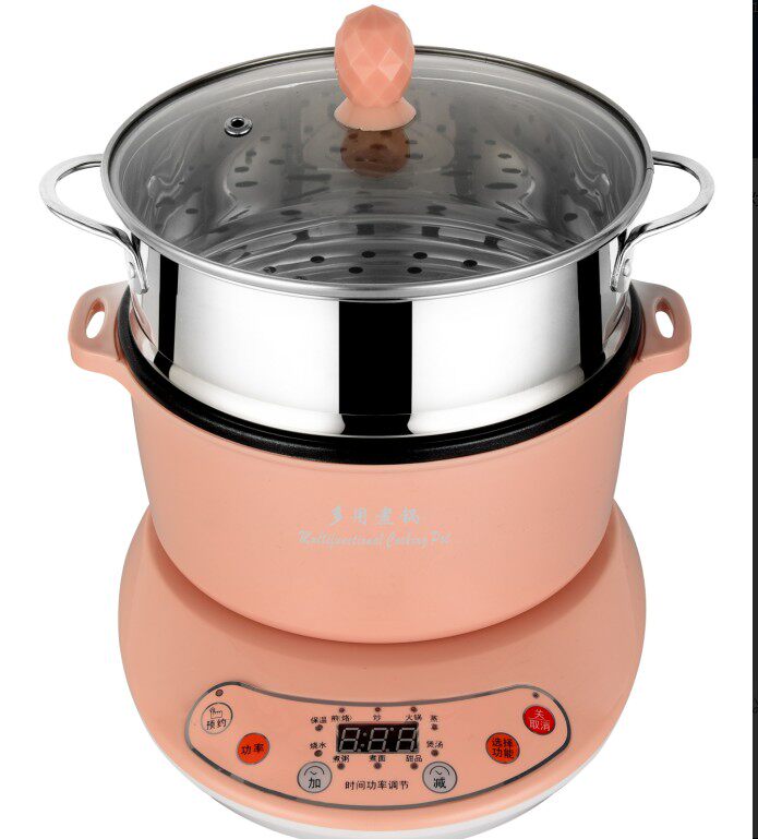 Square-round electronic intelligent stainless steel two-piece steam pot hot pot multifunction home not stained with double layer saucepan cooking porridge