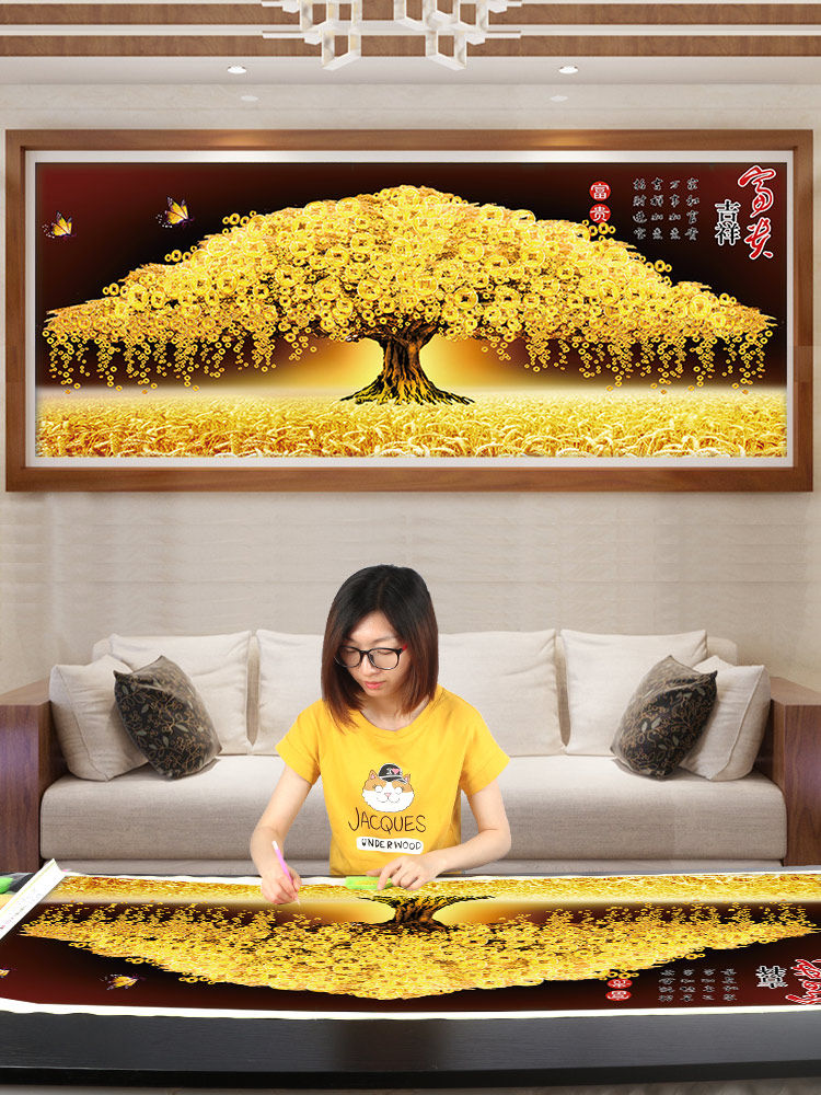 5d Diamond Painting 2021 New Living Room Full Drill Gold Full Ground Crystal Cross Embroidered handpoint Brick Stone 2022