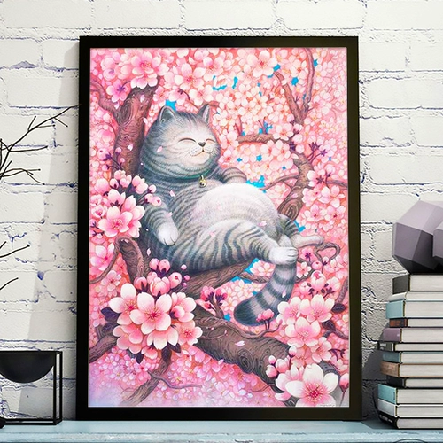5D Diamond Painting 2021 Новая бриллиантная гостиная мультфильм Cross Stitch Детская спальня кошка 2022 Хрустальная точка кирпичная ручная работа ручной работы