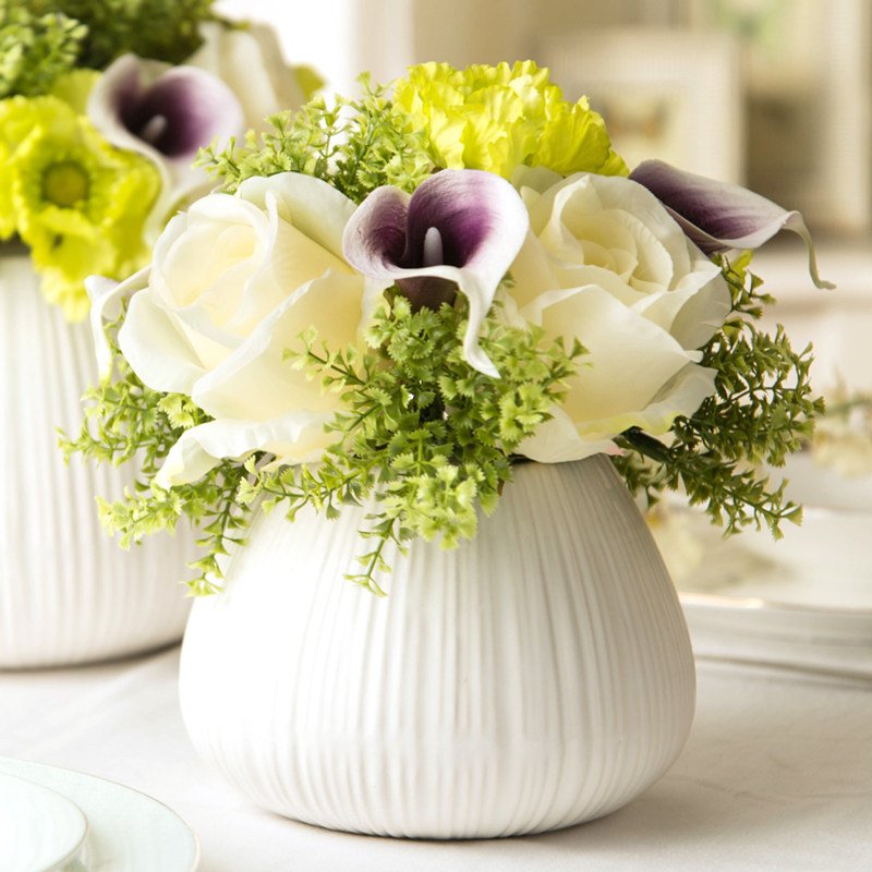 Calla Lily Simulation Room Fittings for a Portal Decorated Tea Table Toilet with Flower Plastic Plastic Paper Simulation Flower Simulation