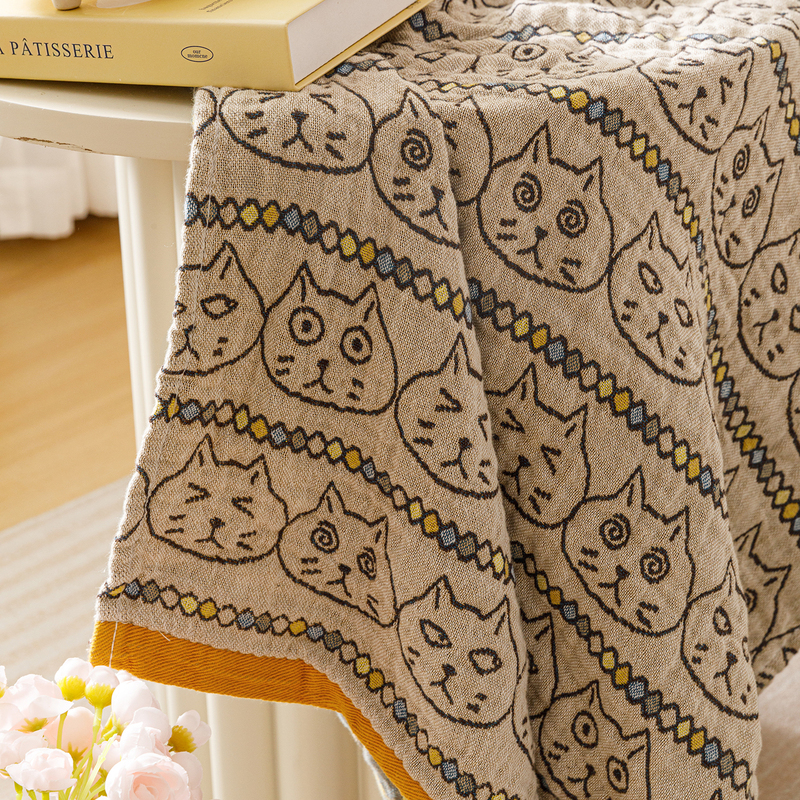 Rolando Funny Cat Pure Cotton Gauze Bath Towel 2026 New Model All-Cotton Adult High-End Household Absorbent Non-Shedding
