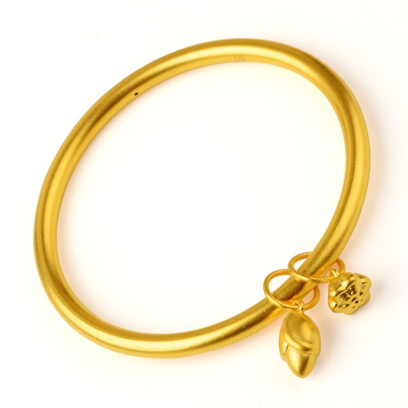 Love De Yuan ancient method gold bracelet 999 pure gold 3D hard gold new glossy gold bracelet female inheritance shower bracelet