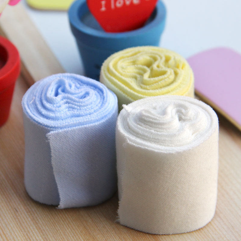 Pure cotton knit ribbon trim striped cotton trim striped threaded trim fabric elastic trim band decorative band cotton