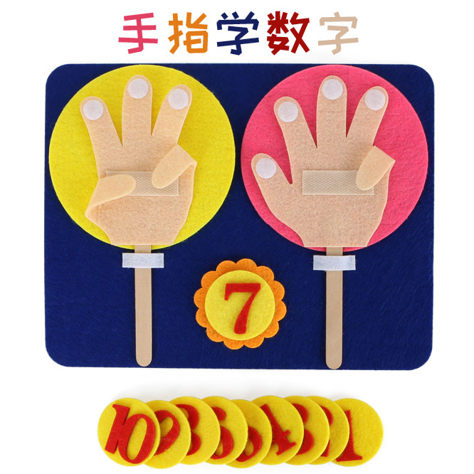 Kindergarten Regional Area Corner Toys Mathematical Sorting Fingers Digital Children Puzzle Play Teaching Aids Handmade Material Bag