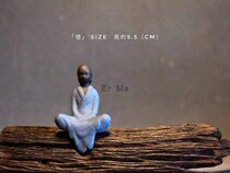 l Ermall creative Chinese meditation ceramic figure Shammidamo Microscape Living room Xuanguan Book room Fish Tank Pendulum