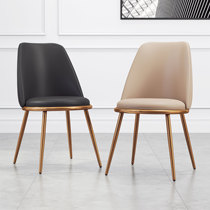 Light luxury wind Net red leather backrest dining table and chair Nordic simple modern wrought iron home gilded makeup nail chair