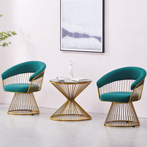 Light luxury balcony single sofa chair Nordic creative rotating nail chair Net red clothing store lazy leisure sofa