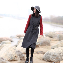 Temperament woolen bird dress long skirt slim high strap skirt autumn winter 2020 Autumn Winter new womens