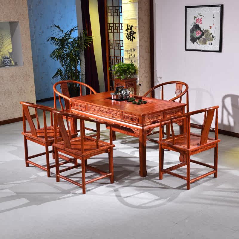 Kung Fu coffee table tea table and chair combination solid wood antique tea art table wood living room simple new Chinese tea table tea table