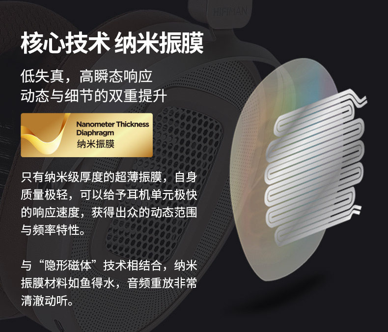 Hifiman HE1000 海菲曼 WiFi 流媒体平板振膜头戴式无线蓝牙耳机