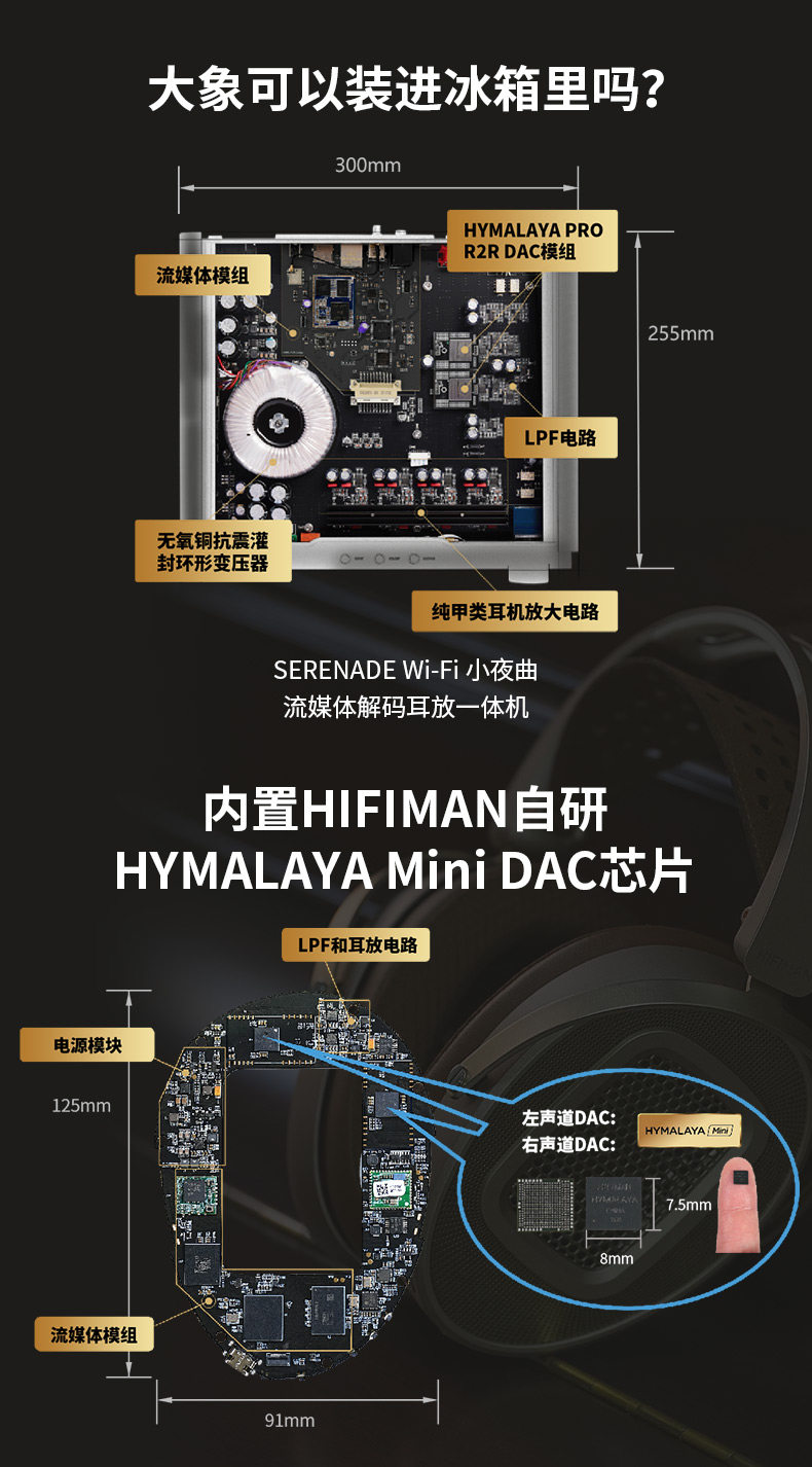 Hifiman HE1000 海菲曼 WiFi 流媒体平板振膜头戴式无线蓝牙耳机