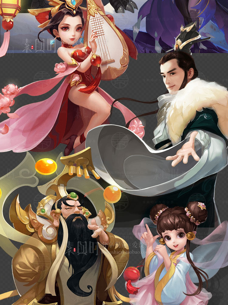 金属古风仙侠游戏界面UI图标角色Q版中国风美术设计参考素材/参考