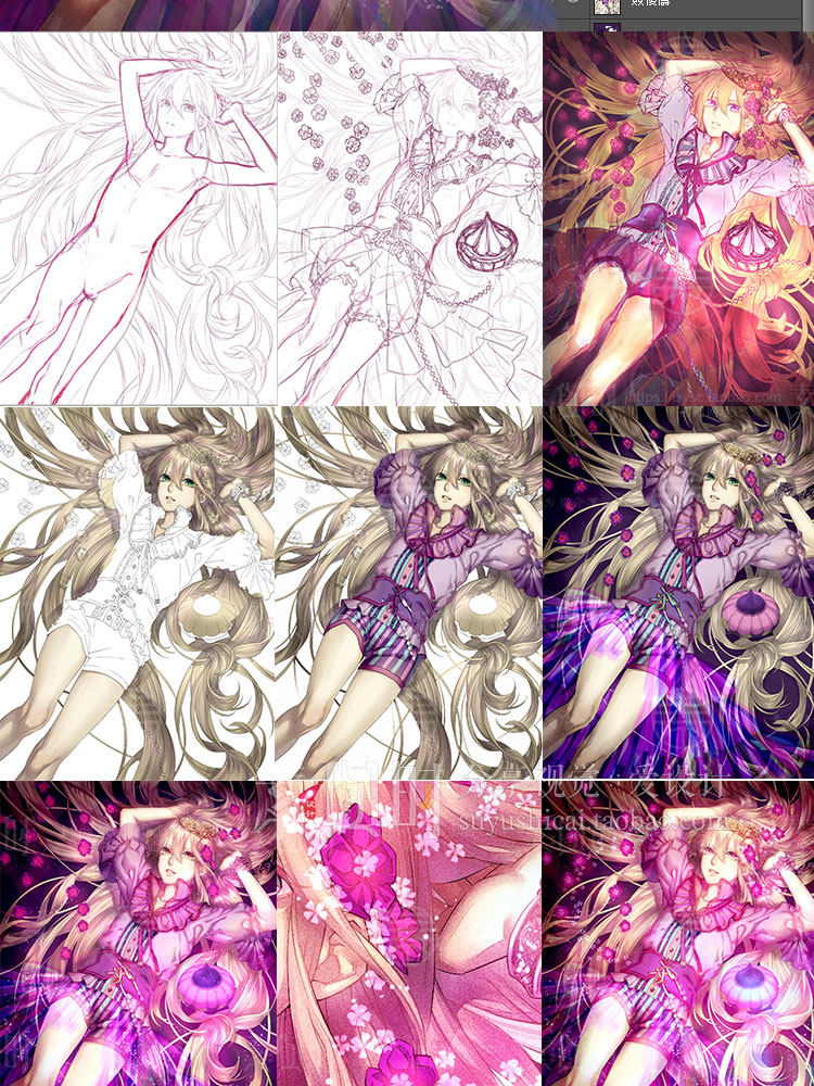 原画PSD分层源文件图片插画P站画师作品动漫CG素材库绘画参考图集