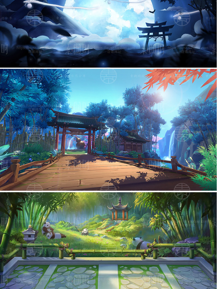 古风仙侠CG游戏背景 棋牌游戏登录场景高清游戏美术资源素材合集
