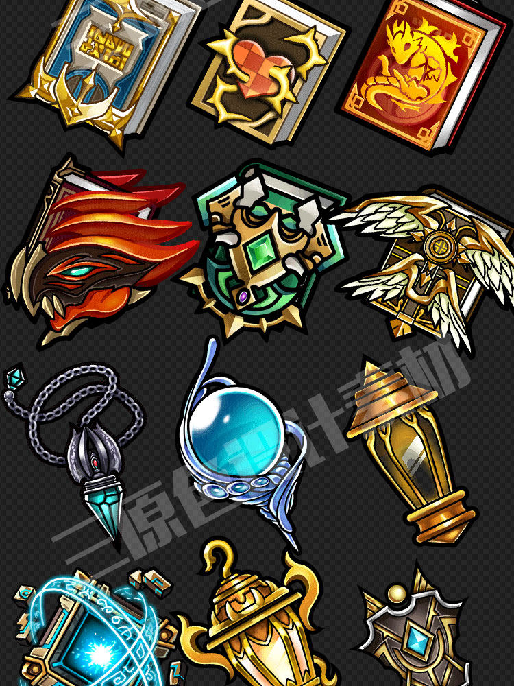 1000多枚日韩Q版手游 道具 套装 成套 武器 超大装备物品 图标