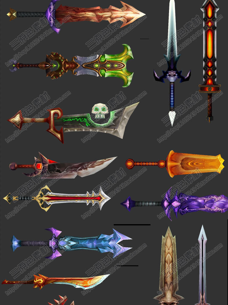 游戏美术素材资源网游武器装备参考素材 超炫酷技能JPG/PSD源文件