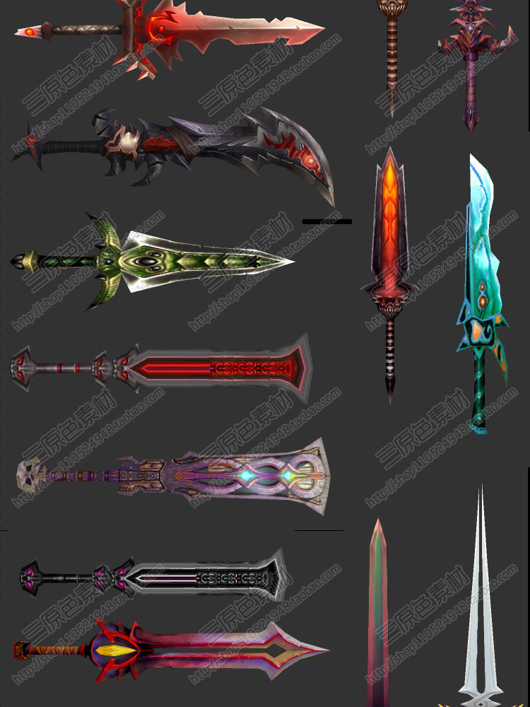 游戏美术素材资源网游武器装备参考素材 超炫酷技能JPG/PSD源文件