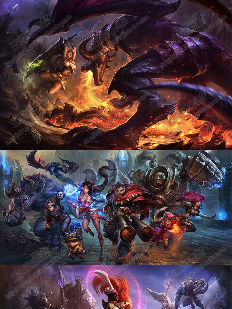 精品欧美风游戏原画素材 CG设定 LOL英雄联盟PSD分层超高清12.9G