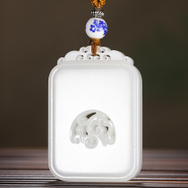 Meiyu flawless antique Dragon jade pendant Runyuyuan Xinjiang Hetian Jade white jade zodiac Dragon jade pendant 39g